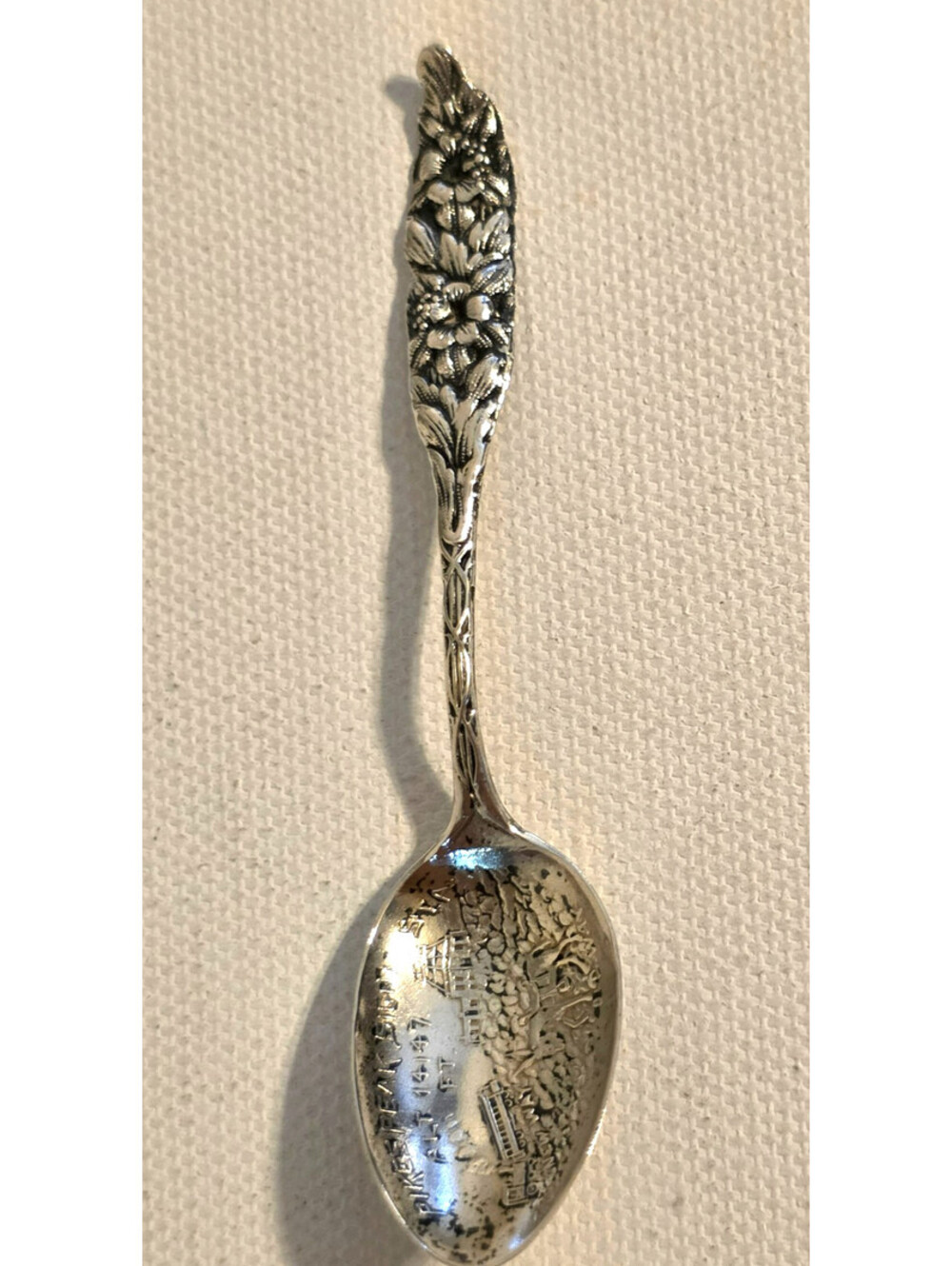 Antique Seymour Sterling Pikes Peak Signal Station Souvenir Spoon Railway Burro